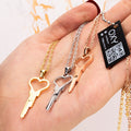 💝 Heart Shaped Key Necklace for chastity - Gold & Steel - Oxy-shop