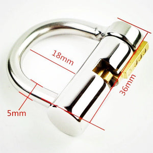 Stainless Steel PA Lock - Prince Albert Locked chastity Piercing - Oxy-shop