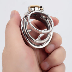 Chastity Training ring - Flat - Locking Double Cock ring - Oxy-shop