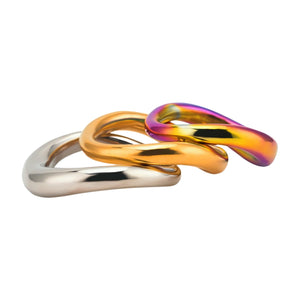 Ergonomic Steel, Gold or Rainbow cock ring - Oxy-shop