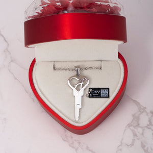 "From A to Z" - Personalized Heart Shaped Key Necklace - Oxy - shop