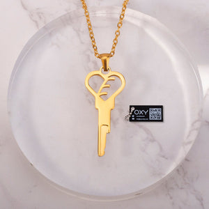 "From A to Z" - Personalized Heart Shaped Key Necklace - Oxy - shop