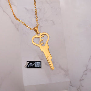 "From A to Z" - Personalized Heart Shaped Key Necklace - Oxy - shop