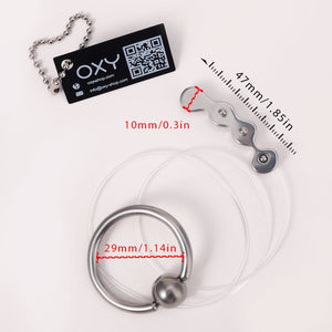 Glans Ring & Metal Prostate Massager with Steel Balls - Oxy - shop