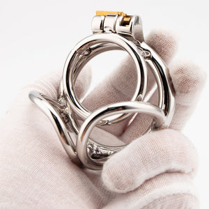 Chastity Training ring with Balls Support - Locking Double Cock ring - Oxy-shop