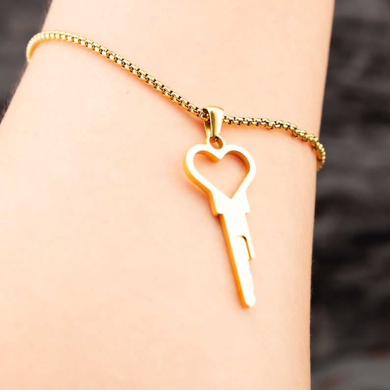 Heart Lock and Key Necklace by oNecklace