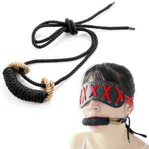 Shibari rope gag - BDSM bite gag with rope tie - Handmade Bondage toy - Oxy-shop