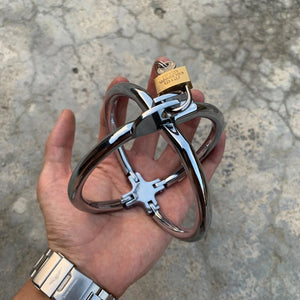 Solid Steel Cross Handcuffs - Oxy-shop