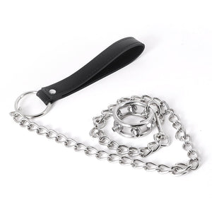 Spiked Penis Ring with a Leash - Oxy-shop