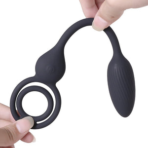 "Squeeze & plug" - Cock ring & Vibrating anal plug - Oxy-shop
