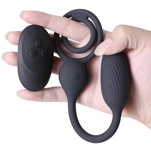 "Squeeze & plug" - Cock ring & Vibrating anal plug - Oxy-shop