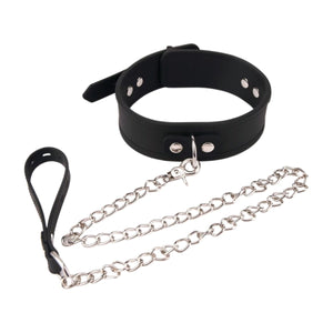 Submissive BDSM Collar on Leash / PVC - Oxy-shop