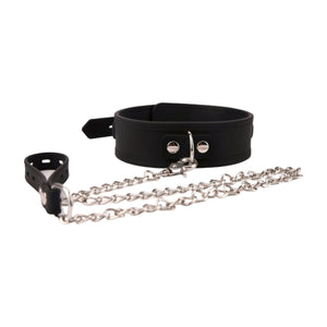 Submissive BDSM Collar on Leash / PVC - Oxy-shop