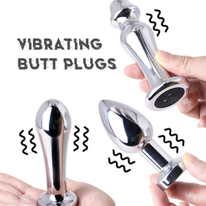 Vibrating Butt Plug - Metal - 4 Designs - Oxy-shop